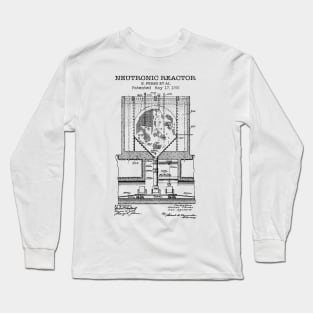 Nuclear Reactor Patent Black Long Sleeve T-Shirt